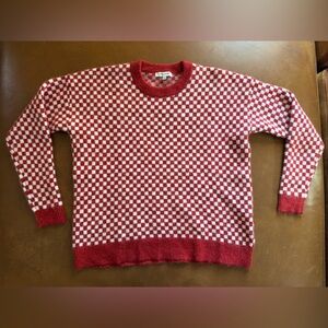Madewell Women’s Red and White Checkered Sweater